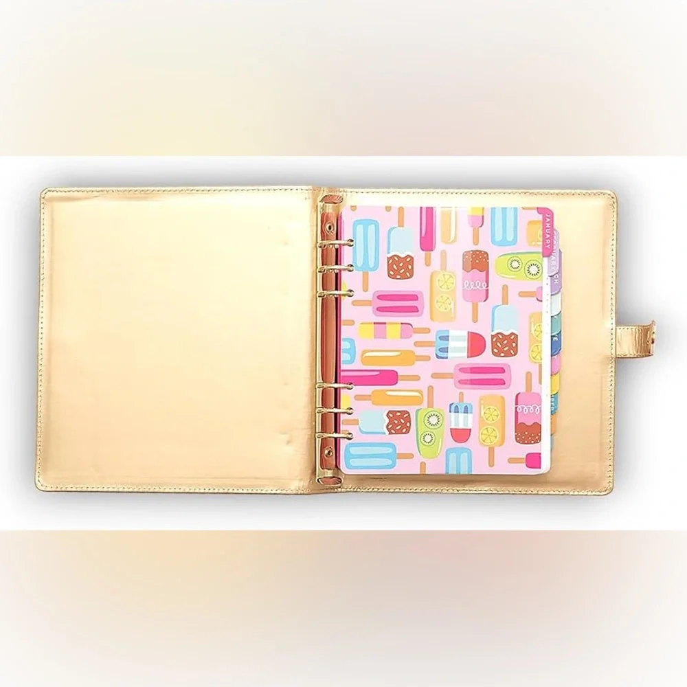 American Crafts Damask Love Colorfun Planner 8.5 x 9.5 Undated Gold NWT
